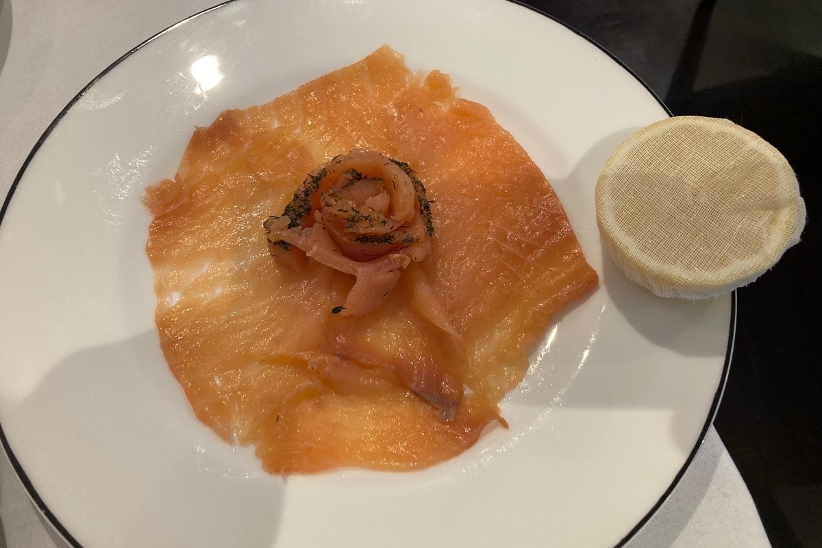 Hand-Carved, Smoked Salmon with Gravadlax at The Aqua Grand Café