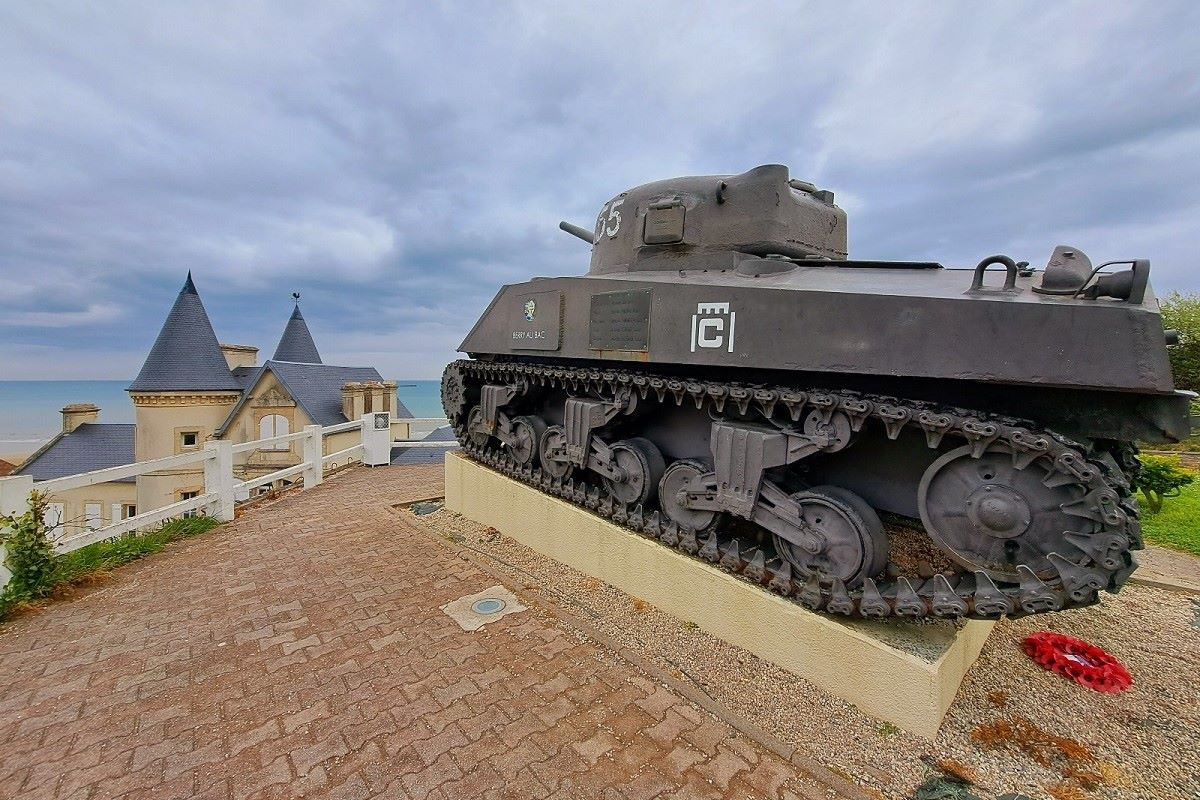Tank at Arromanches-les-Bains, Normandy on Liberation Route Trail