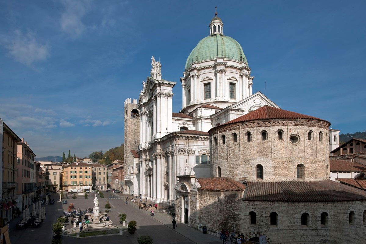 Old and new cathedrals in Brescia
