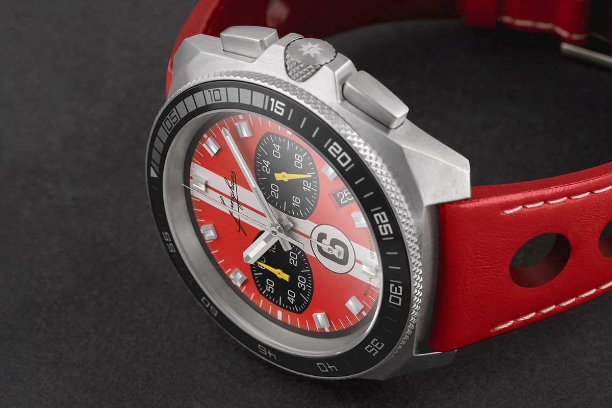 Junghans 1972 chronoscope sports edition in red