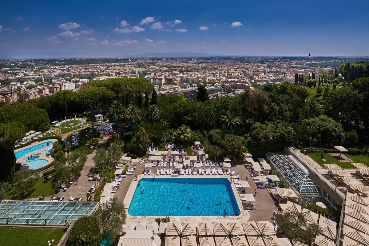 Rome Cavalieri pool view from terrace