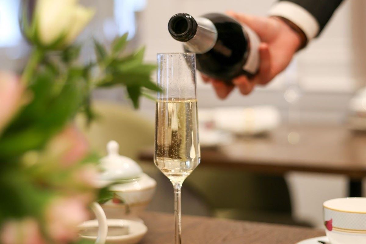 Champagne with afternoon tea