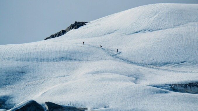 snow trekking Snow trekking in winter season