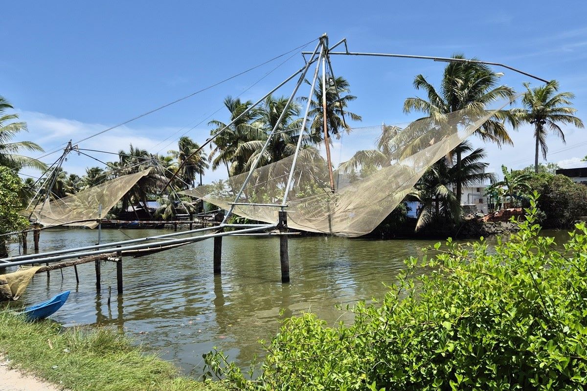 Chinese fishing nets in Kerala village
