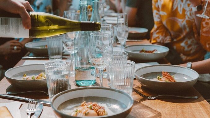 White wine at party