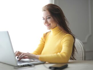 Girl working on laptop