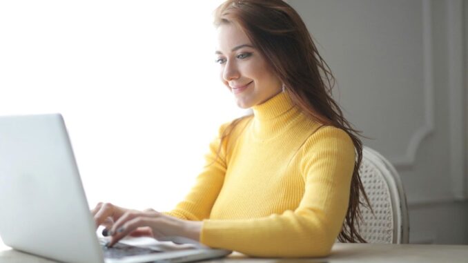 Girl working on laptop
