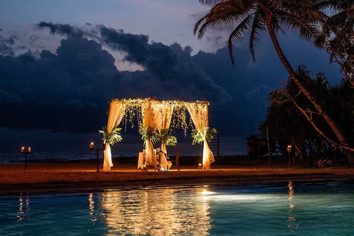 Romantic outdoor dinner