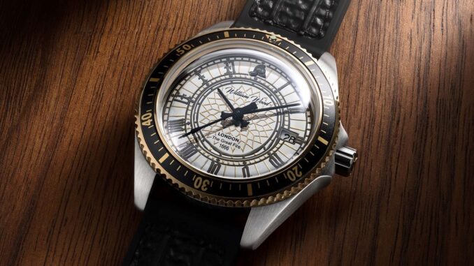 William Wood Great Fire of London watch face