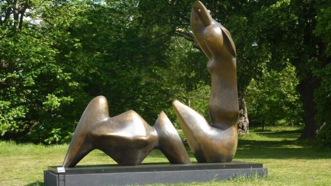 Henry Moore two piece reclining figure