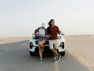 Reading road map by car