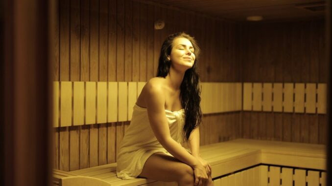 Girl in sauna