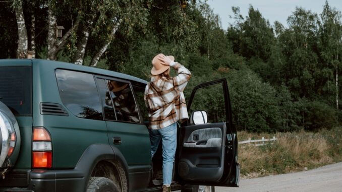 SUV on a road trip