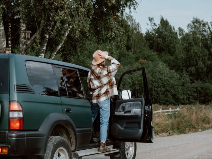 SUV on a road trip