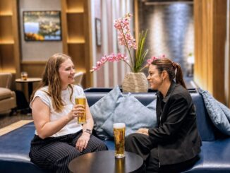 Asahi lager in Plaza Premium Lounge