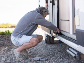 Repairing caravan door
