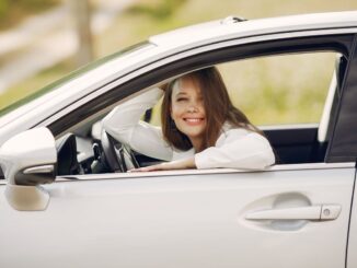 Woman in car