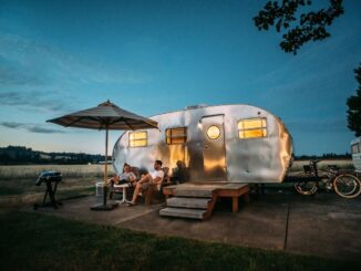 Holiday caravan for outdoor leisure